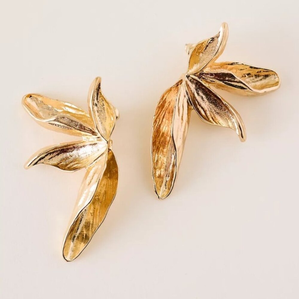 New! Anthropologie Long Flower Post Earrings NWOT